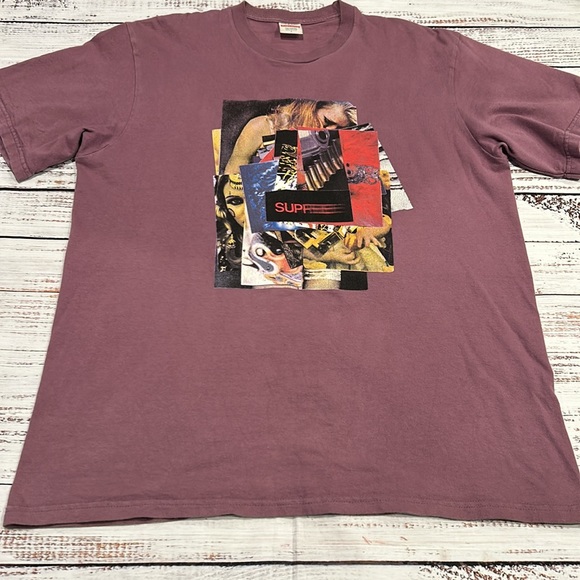 Supreme Stack Tee ‘Plum’. Released 8/9/2021. Size-Large. Pre Owned/worn gently - Picture 5 of 8
